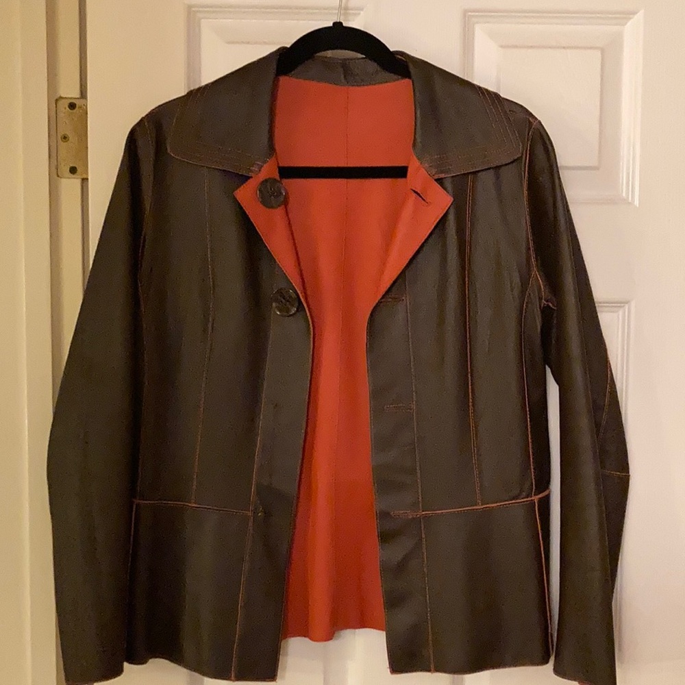 Reversible leather jacket